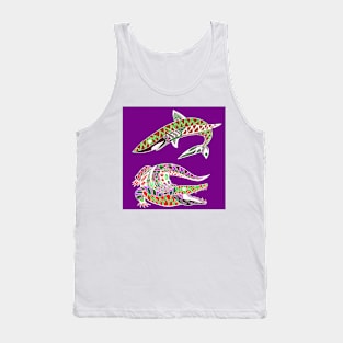 the shark and the crocodile ecopop wallpaper Tank Top